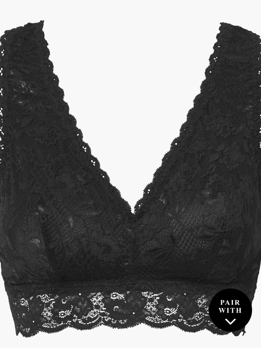 Cosabella Black Lace V-Neck Razorback Bralette
